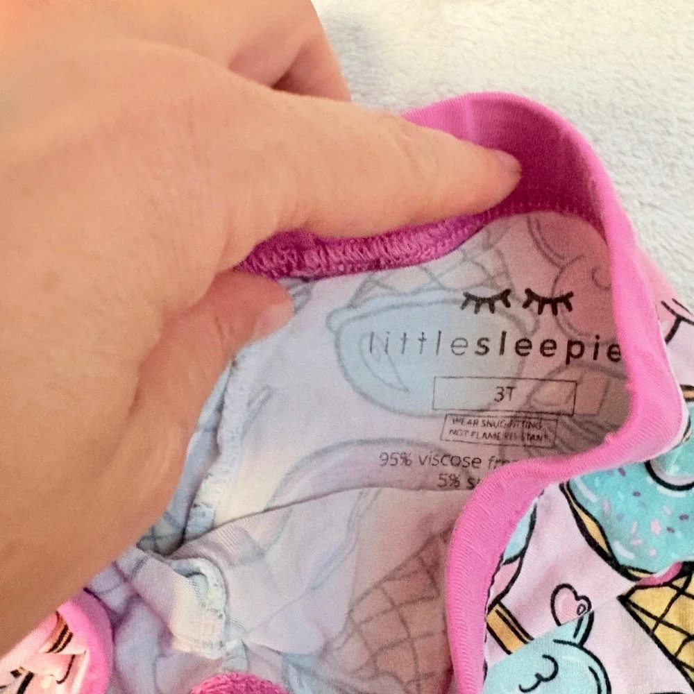 Little Sleepies Sweet Treats Pajama Set Kids Pink size 3T Bamboo Viscose Longe